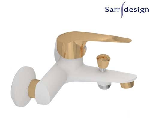 Segura Single Lever Wall-mount Bath & Shower Mixer With Automatic Diverter White & Gold - Sarrdesign - SD1031-WGP