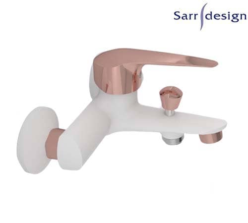Segura Single Lever Wall-mount Bath & Shower Mixer With Automatic Diverter White & Rose Gold - Sarrdesign - SD1031-WRG