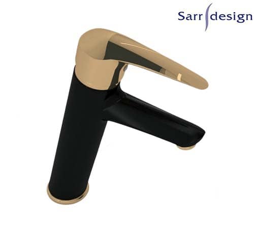 Segura Single Lever Long Basin Mixer With Push-up Waste Black & Gold - Sarrdesign - SD1033-D-BGP
