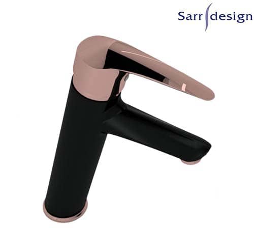 Segura Single Lever Long Basin Mixer With Push-up Waste Black & Rose Gold - Sarrdesign - SD1033-D-BRG