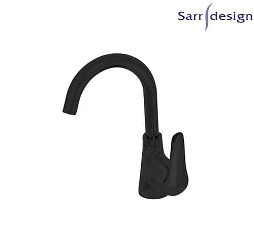 Segura Single Lever Basin Mixer With Swivel Tube Spout With Push-up Waste Black - Sarrdesign - SD1038-D-BC