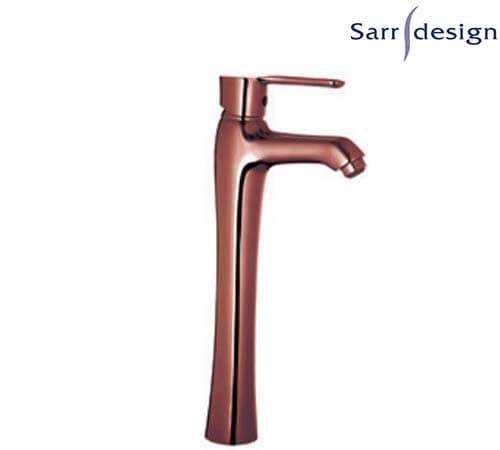 Trinity Single Lever Long Basin Mixer With Push-up Waste - Rose Gold - Sarrdesign - SD1043-D-RG