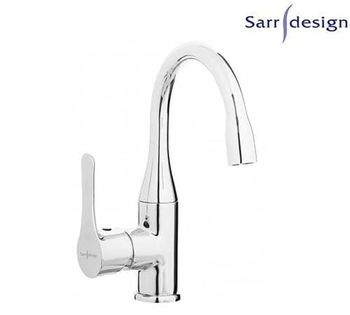 Trinity Single Lever Basin Mixer With Swivel Tube Spout & Push-up Waste Chrome - Sarrdesign - SD1048-D-CP