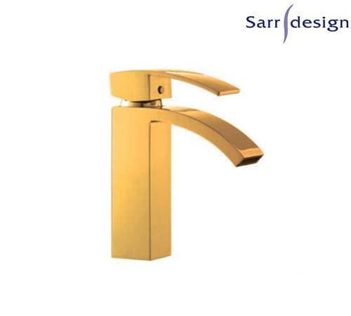 Escala Single Lever Basin Mixer With Push-up Waste Gold - Sarrdesign - SD1090-D-GP