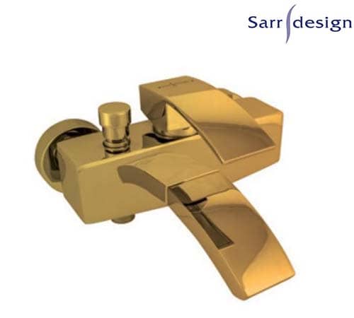 Escala Single Lever Wall-mounted Bath & Shower Mixer With Automatic Diverter - Gold - Sarrdesign - SD1098-GP