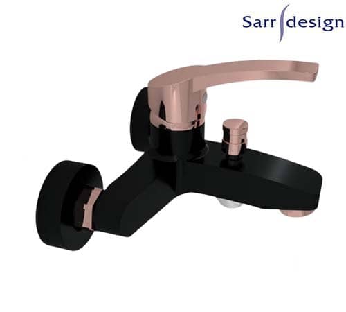 Amazon Single Lever Wall-mount Bath & Shower Mixer With Automatic Diverter Black & Rose Gold - Sarrdesign - SD1121-BRG
