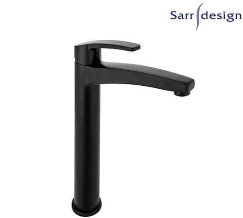 Amazon Single Lever Long Basin Mixer With Push-up Waste - Black Matte - Sarrdesign - SD1123-D-BC