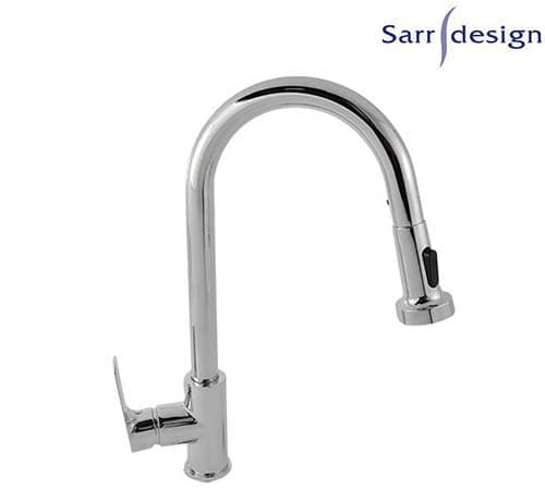 Nile Single Lever Kitchen Mixer With Extractable 2 Functions Hand Sprayer Chrome - Sarrdesign - SD1146-CP