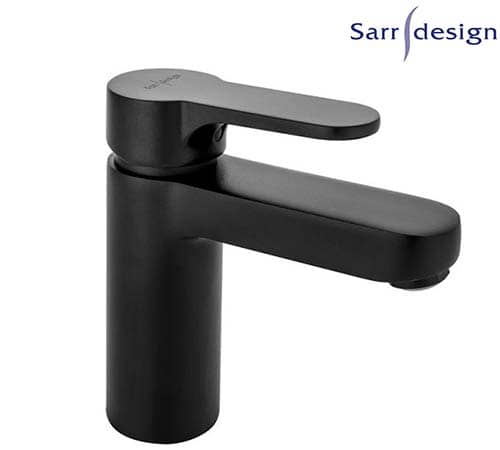 Tara Single Lever Basin Mixer With Push-up Waste- Black - Sarrdesign - SD1252-D-BC