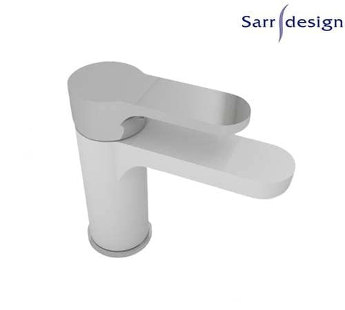 خلاط حوض تارا يد واحدة بالفيداج (ضغط) أبيض و سلفر - سارديزاين - SD1252-D-WCP