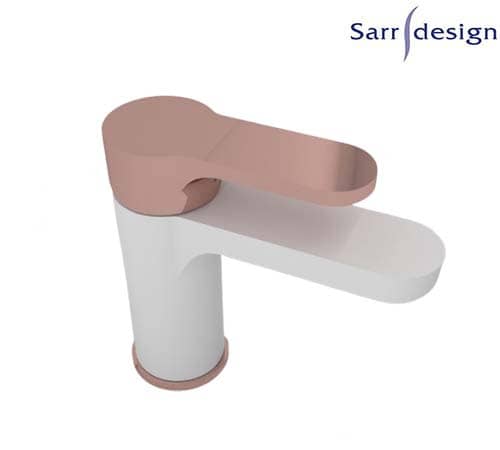 Tara Single Lever Basin Mixer With Push-up Waste White & Rose Gold - Sarrdesign - SD1252-D-WRG