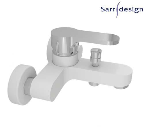 Tara Single Lever Wall-mount Bath & Shower Mixer With Automatic Diverter White & Silver - Sarrdesign - SD1253-WCP