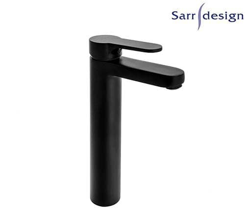 Tara Single Lever Long Basin Mixer With Push-up Waste Black - Sarrdesign - SD1255-D-BC