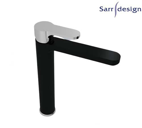 خلاط حوض طويل تارا يد واحدة بالفيداج (ضغط) أسود و سلفر - سارديزاين - SD1255-D-BCP