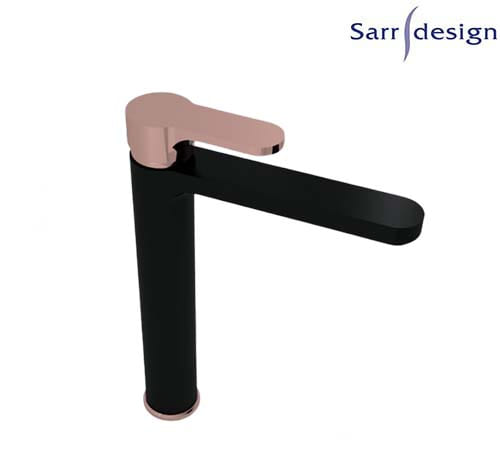 خلاط حوض طويل تارا يد واحدة بالفيداج (ضغط) أسود و روز جولد - سارديزاين - SD1255-D-BRG