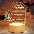 Heart Shaped Acrilic Desk Lamp Engraved With French Phrases For Sisters With Plastic Base & Switch Control - Charged By USB - B0C3V15RSQ