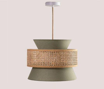Miza Light Ceiling Lamp - Beige & Grey - Wicker - 60 cm - TP04