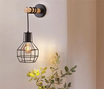 مصباح حائط الوادى - اسود - معدن - 25*18 سم - WADI12
