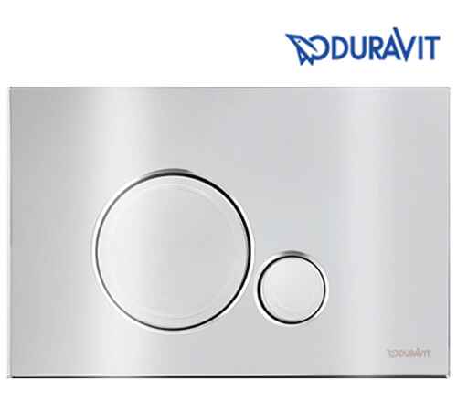Beta 120 Dual Circular Actuator Plate - Bright Chrome - Duravit - WF5120021010