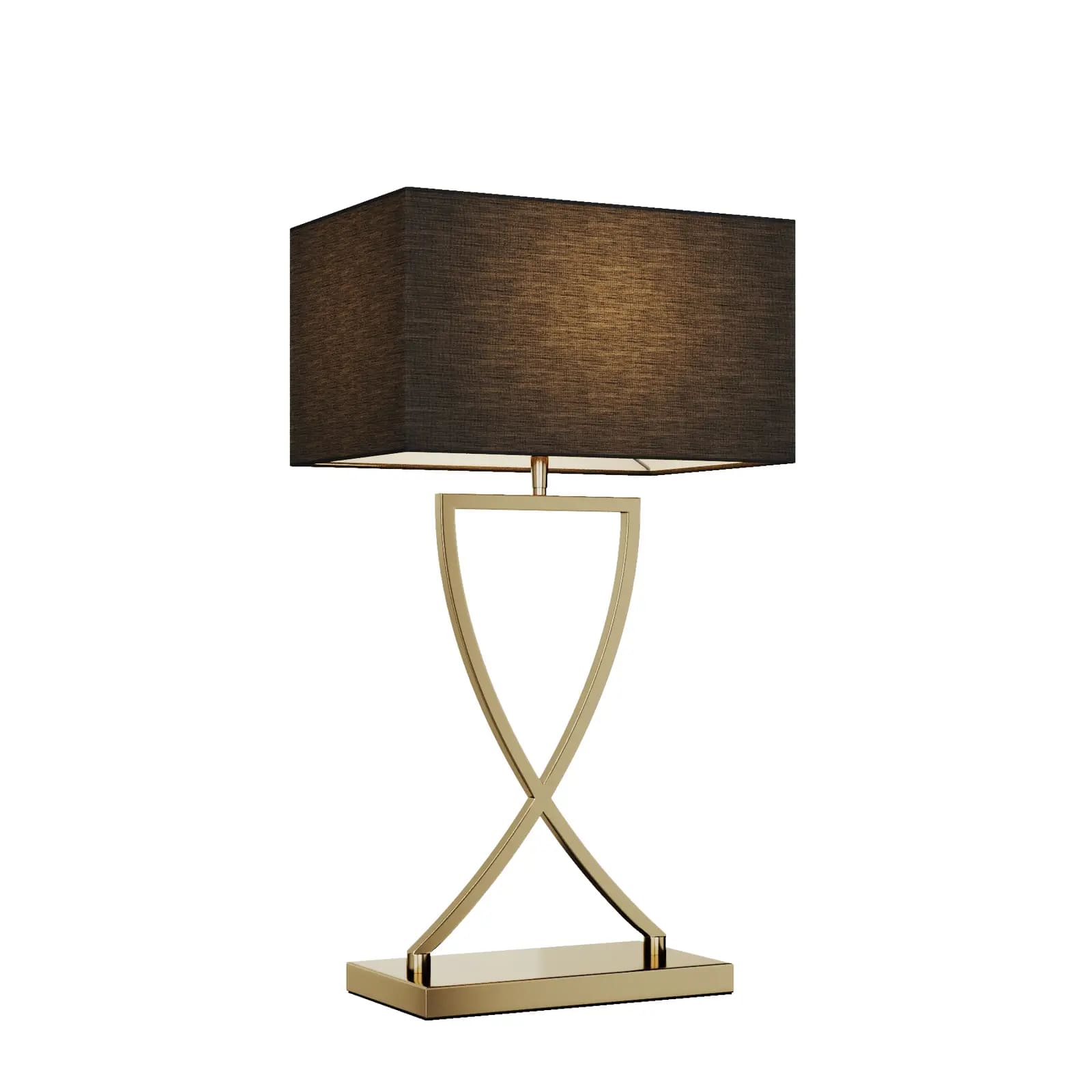 مصباح مكتب واي لايت - معدن و كريستال - ذهبي و أسود - 35*64 سم - YL621