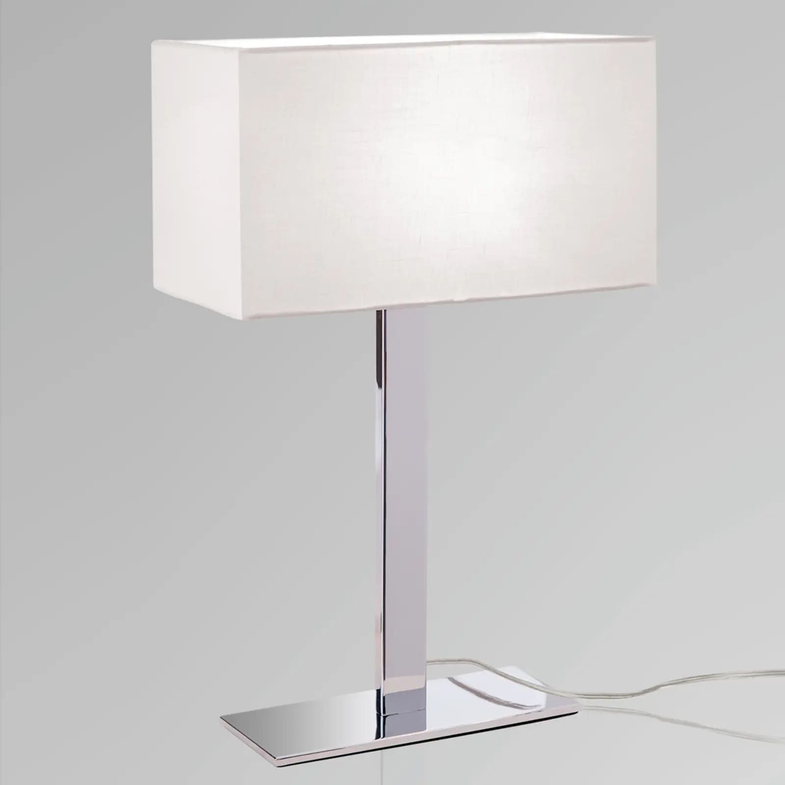 مصباح مكتب واي لايت - معدن و زجاج - فضي و أبيض - 32*48 سم - YL624