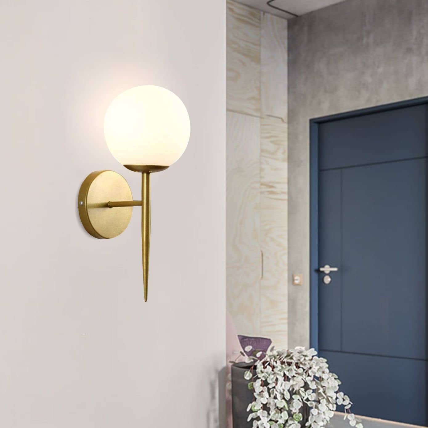مصباح حائط واي لايت - معدن - ذهبي و أبيض - 20*34 سم - YL627