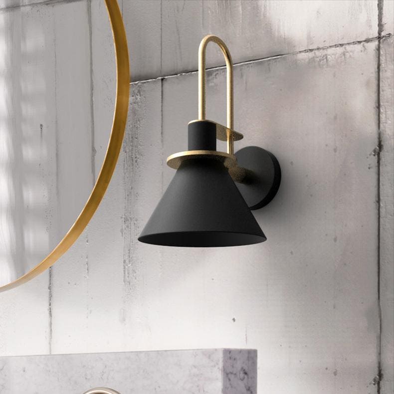 مصباح حائط واي لايت - معدن - أسود و ذهبي - 18*31 سم - YL655