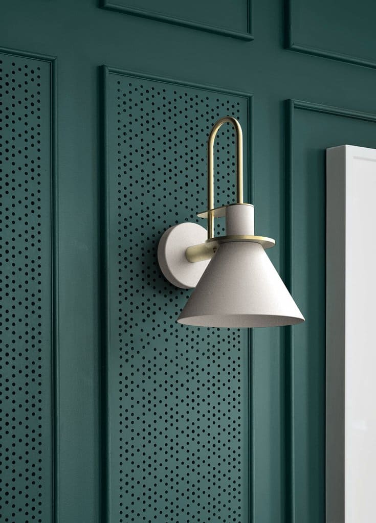 مصباح حائط واي لايت - معدن - أبيض و ذهبي - 18*31 سم - YL656