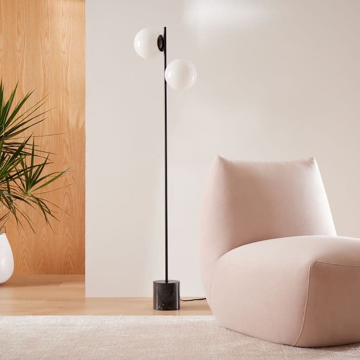 Y-Lights Floor Lamp - Black & White - Marble & Steel & Glass - 30**170 cm - YL749