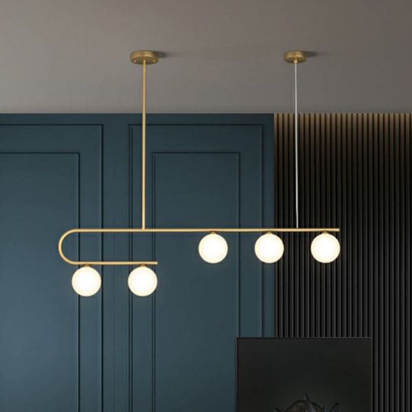 Y-Lights Ceiling Lamp - Gold & White - Steel & Glass - 120**75 cm - YL756