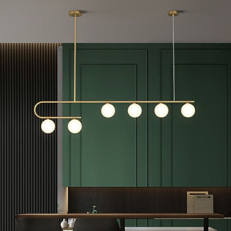 Y-Lights Ceiling Lamp - Gold & White - Steel & Glass - 140**75 cm - YL757