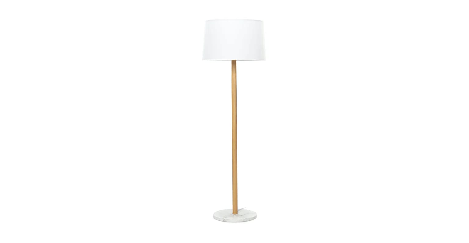 Y-Lights Floor Lamp - Beige & White - Marble & Wood & Steel & Fabrics - 40**165 cm - YL763