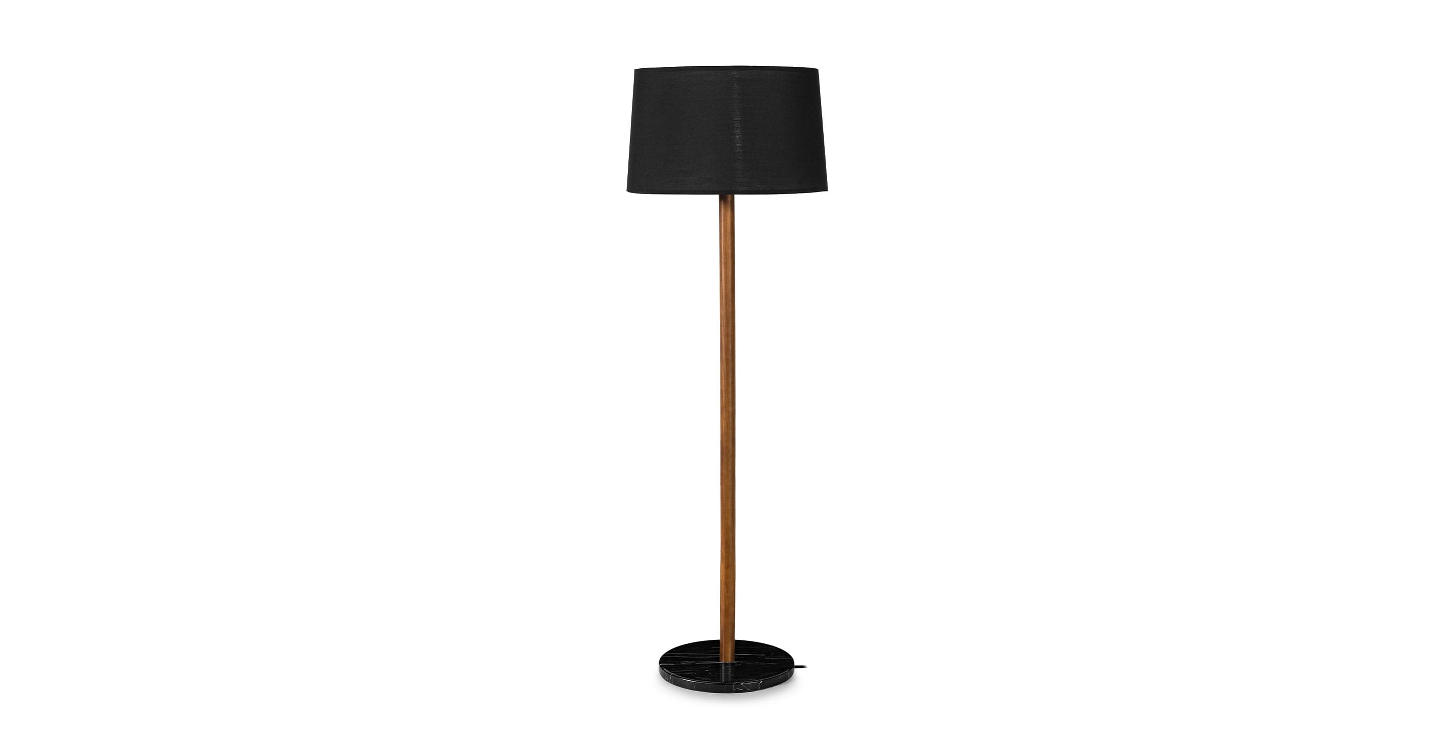 Y-Lights Floor Lamp - Brown & Black - Marble & Wood & Steel & Fabrics - 40**165 cm - YL764
