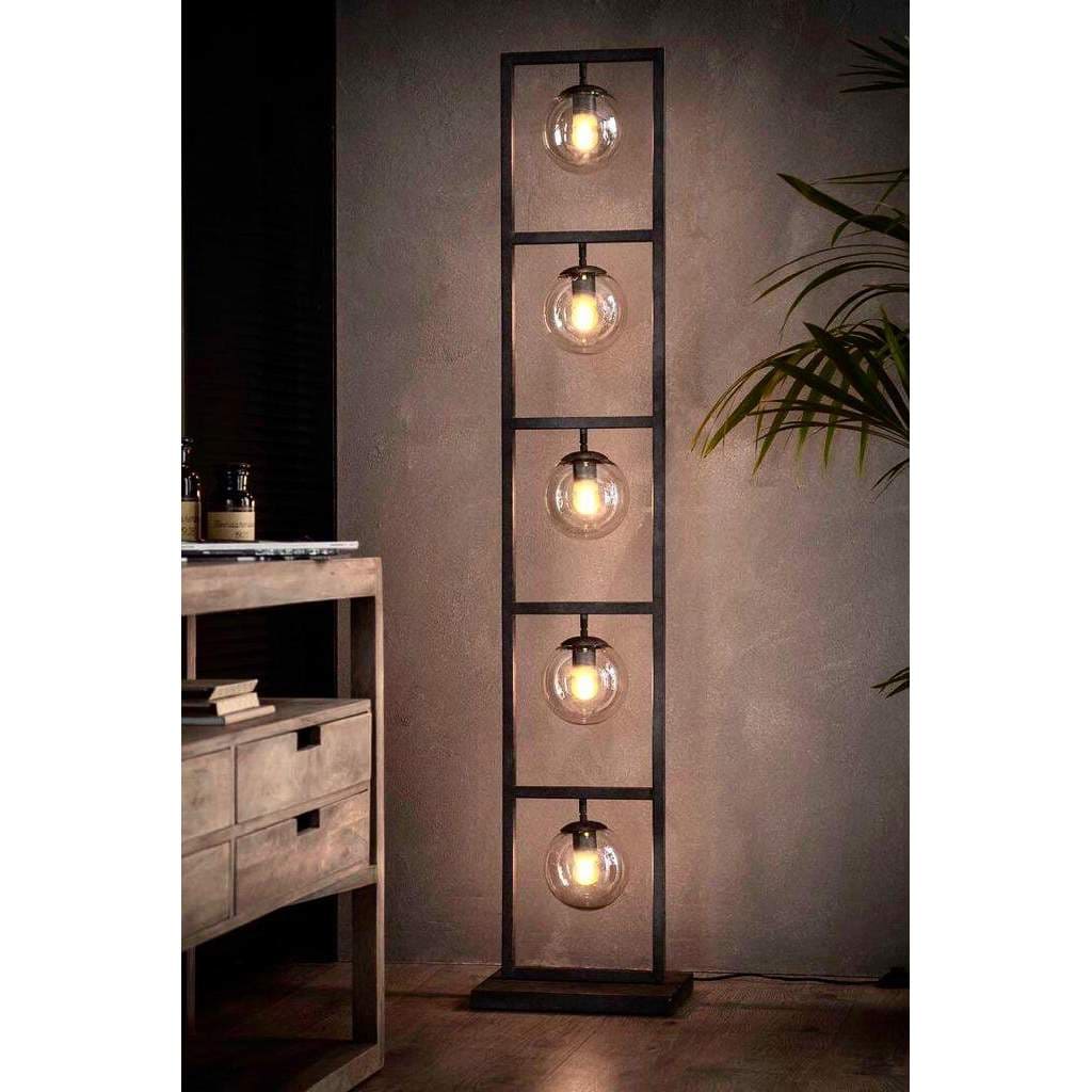 مصباح ارض واي لايت - معدن و زجاج - أسود - 37*170 سم - YLF0079