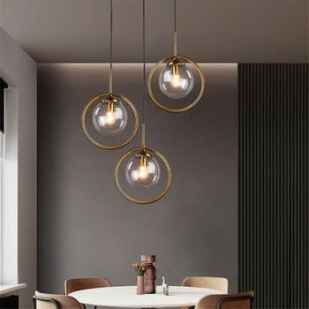 مصباح سقف واي لايت - معدن و زجاج - ذهبي - 25*35 سم - YLK0001