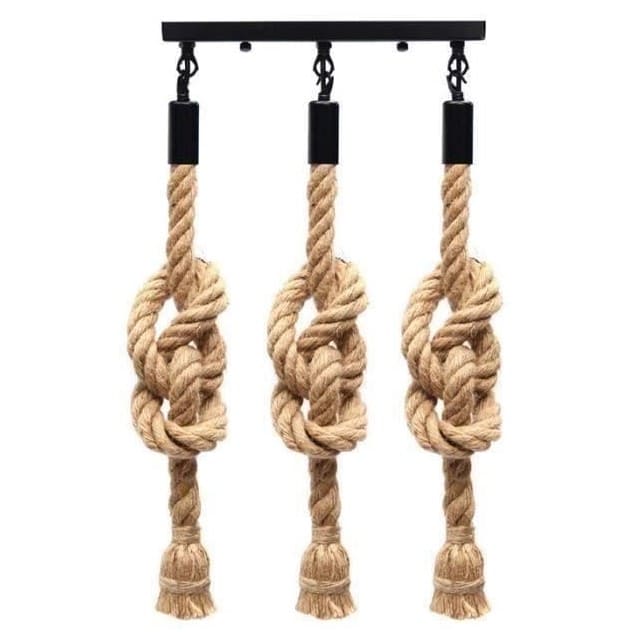 Y-Lights Ceiling Lamp - Beige & Black - Steel & Jute - 60*70 cm - YLK0107