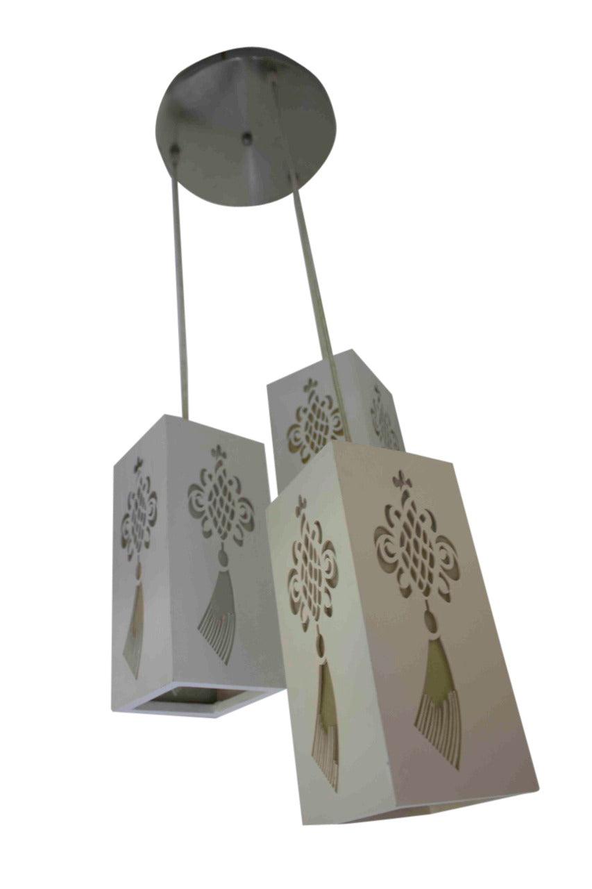 Al Tahhan White Wood Pendant 150×20×25 cm - 3 Bulbs - TH-CD1566/3