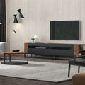 Black & Brown Set Consists Of TV Unit is made of high-quality MDF wood including 2 Drawers & Metal Legs - 160*40*40 cm And Coffee Table - Pecky - Set28