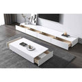 مجموعة تحتوى على وحدة تلفزيون مصنوعة من خشب mdf عالي الجوده مكونه من 4 درج - أبيض - 240*40*40 سم وترابيزة قهوة - بيكي - Set30