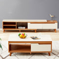 White & Brown Set Consists Of TV Unit is made of high-quality MDF wood With 2 Drawers 180*40*40cm And Coffee Table - Pecky - Set5