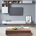 White & Brown Set Consists Of TV Unit is made of high-quality MDF wood With 3 Drawers & Upper Part with 2 Shutters 200*40*40 cm And Coffee Table - Pecky - Set9