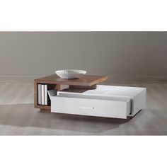 White & Brown Mdf Table Includes A Drawer - 40*100*50 Cm - Pecky - Ta31