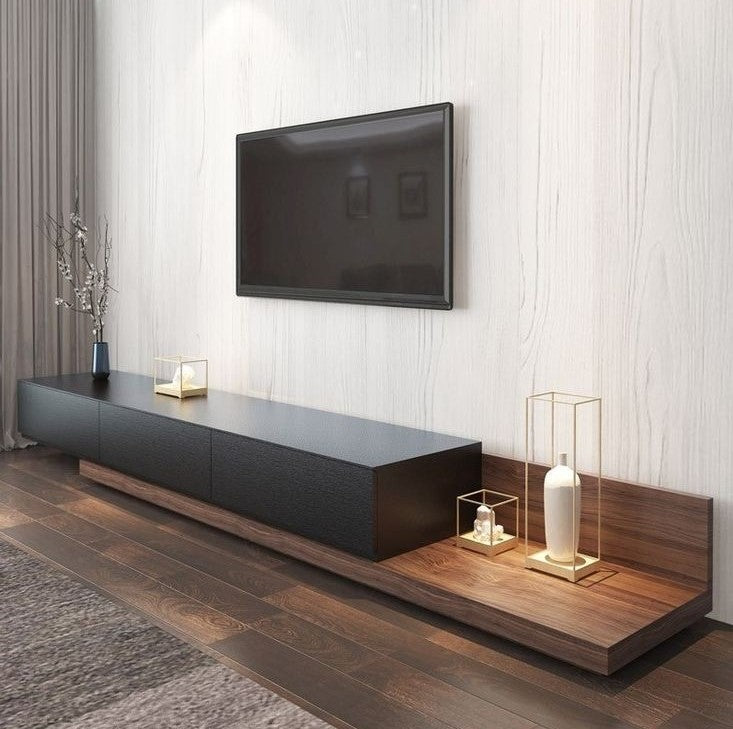 وحدة تلفزيون ام دي اف أسود و بني مكونه من 3 درج - 240*40*40 سم - بيكي - TV21